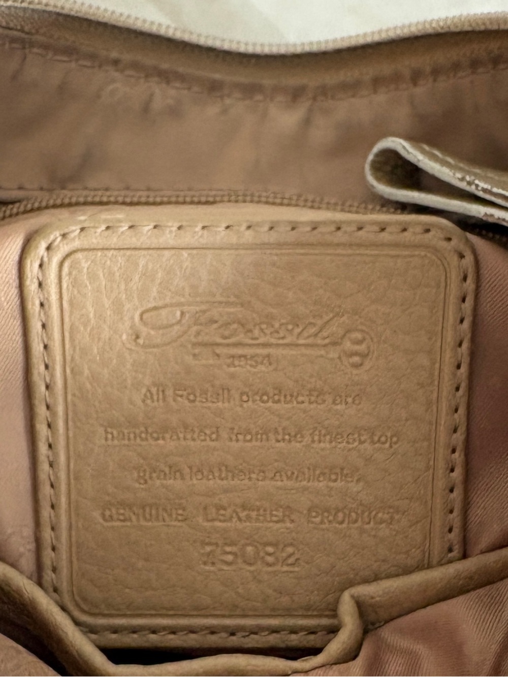 Vintage Fossil Genuine Leather Classic Tan Leather handBag